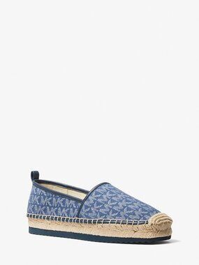 Michael Kors Lenny Logo Jacquard Slip-On Espadrille In Denim/Navy Size 6.5M